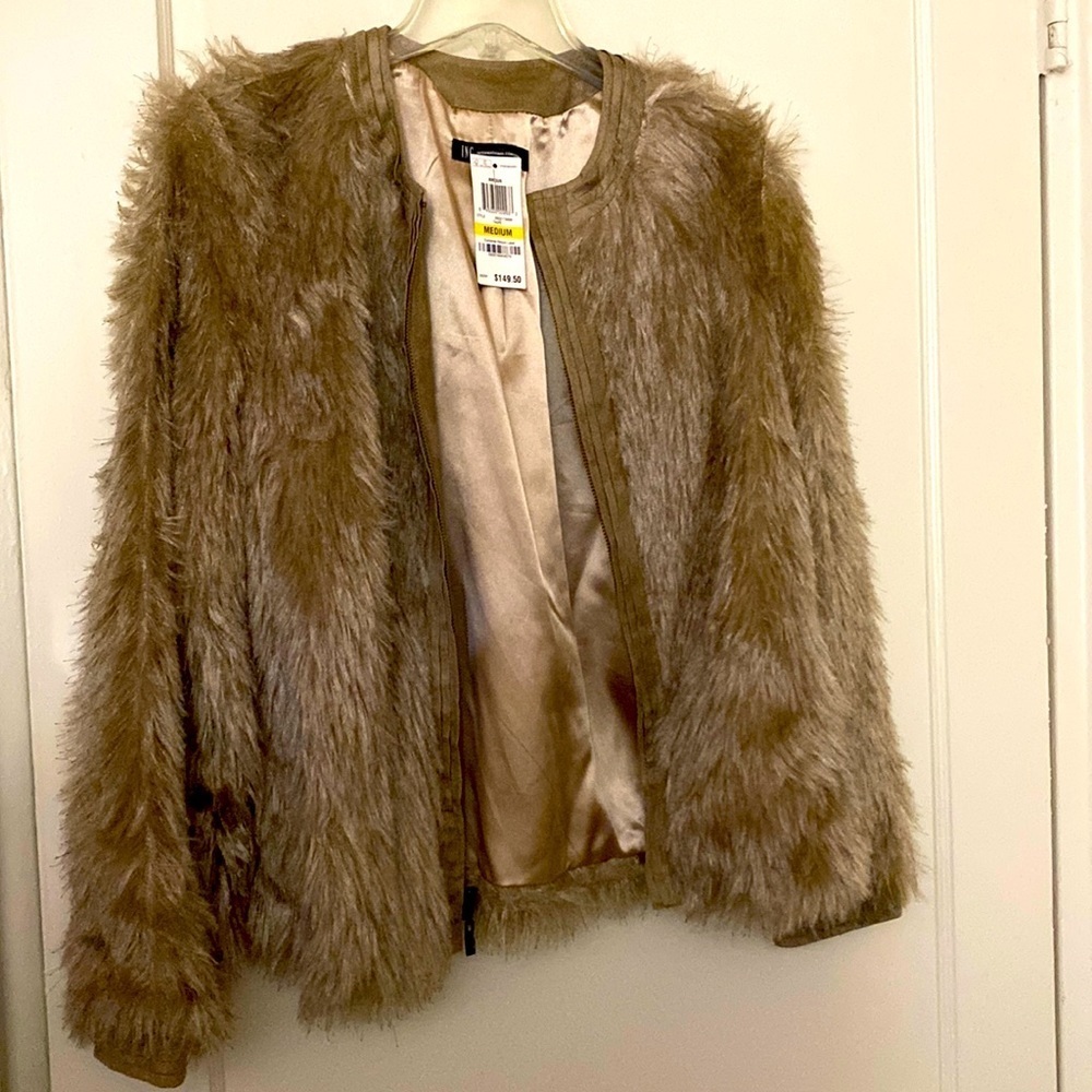 NWT INC  faux fur jacket size: M